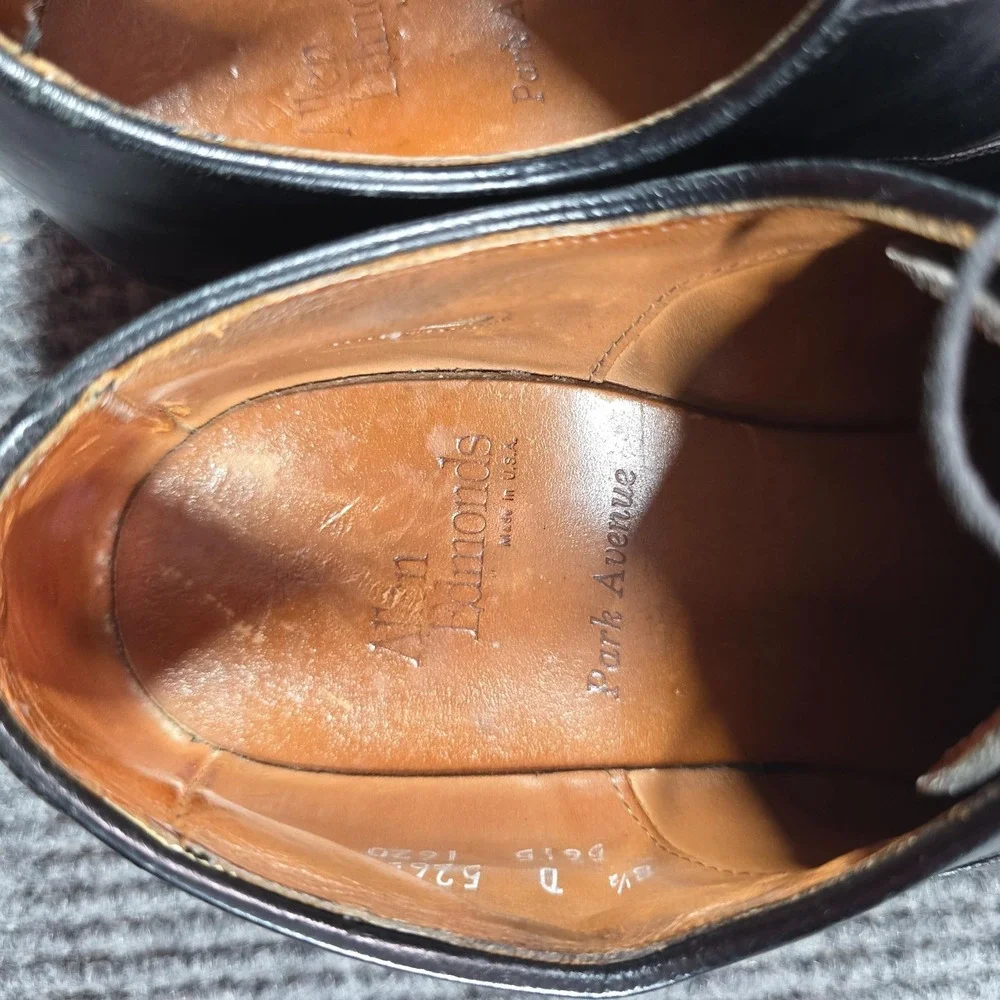 Allen Edmonds Shoes Mens Size 8.5‎ D Black Park Avenue Cap Toe Oxford Dress
